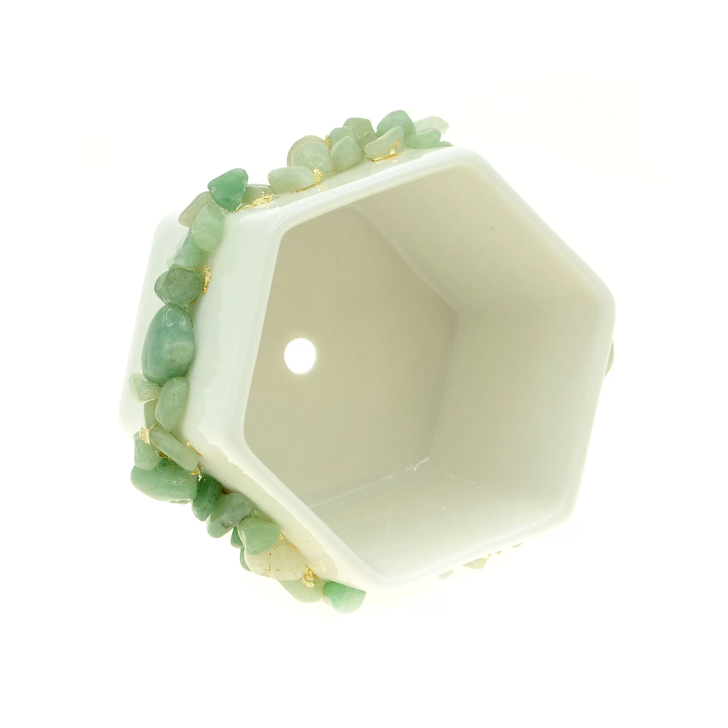 Green Prehnite Gemstone Planter   Air Plant