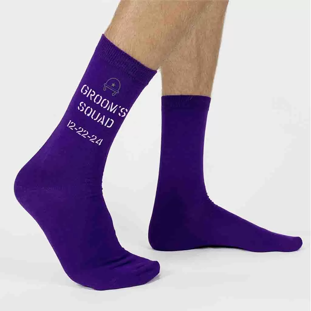 Groom’s Squad - Personalized Wedding Socks with Wedding Date