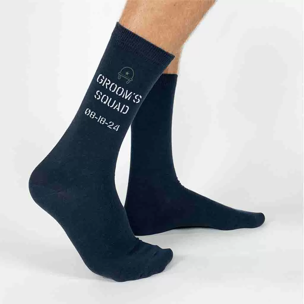 Groom’s Squad - Personalized Wedding Socks with Wedding Date