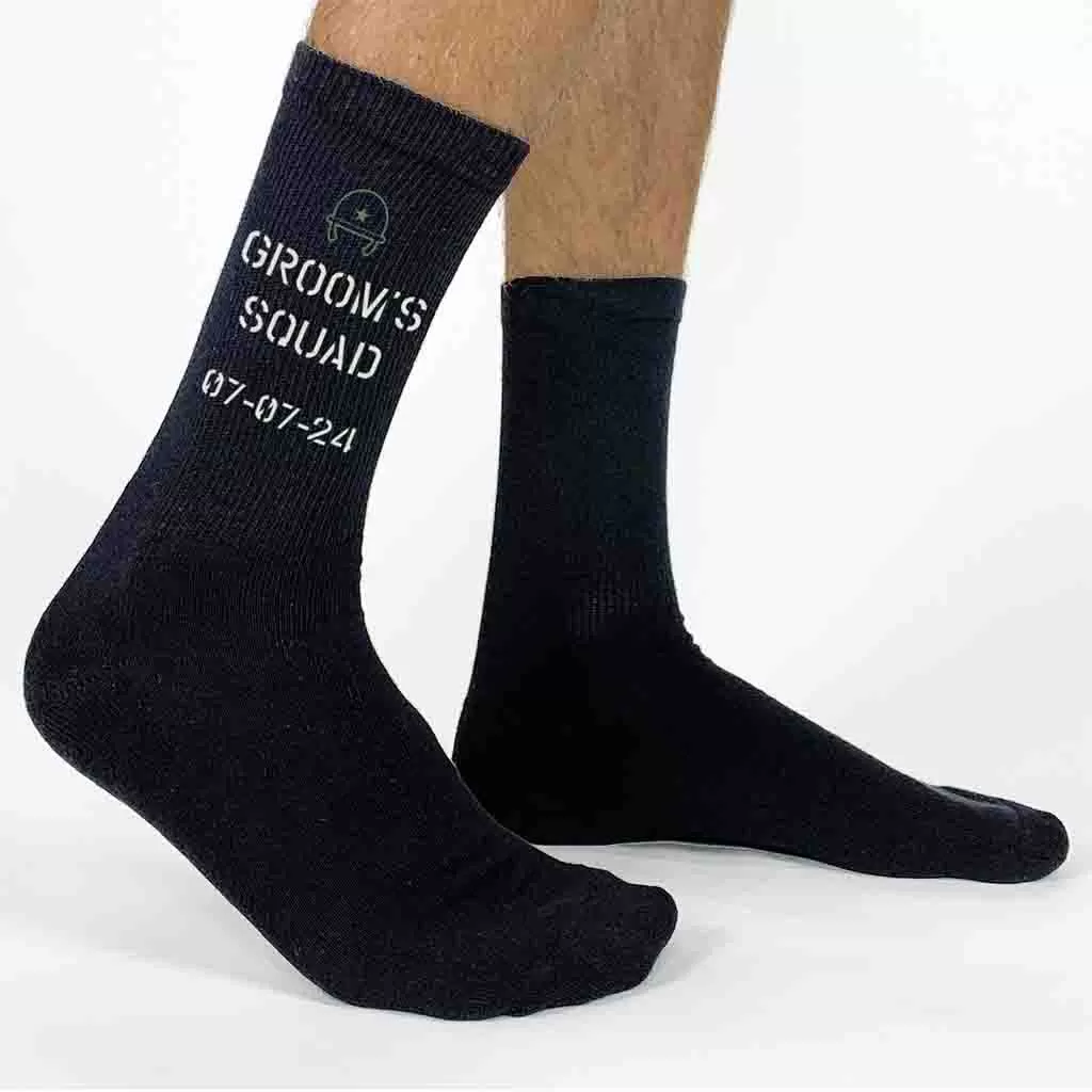 Groom’s Squad - Personalized Wedding Socks with Wedding Date