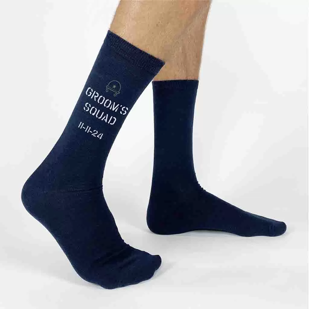 Groom’s Squad - Personalized Wedding Socks with Wedding Date