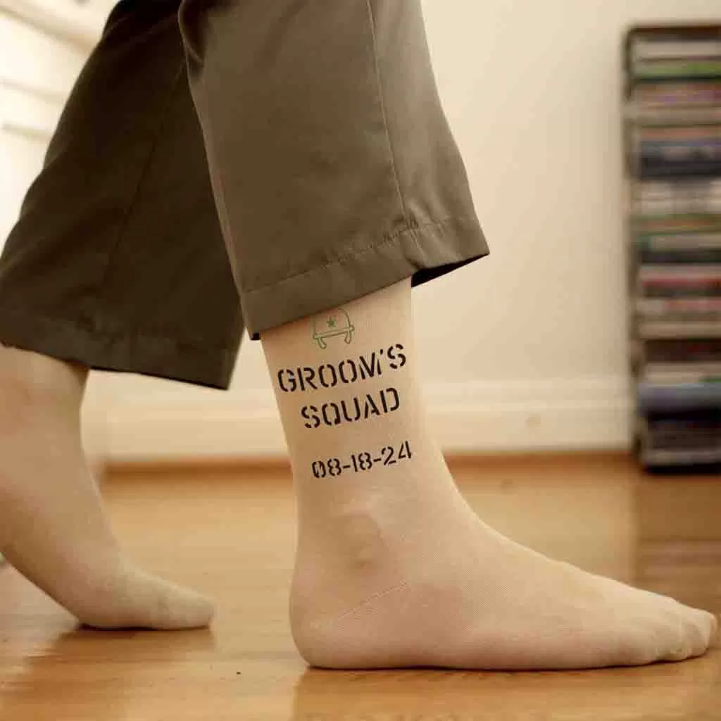 Groom’s Squad - Personalized Wedding Socks with Wedding Date