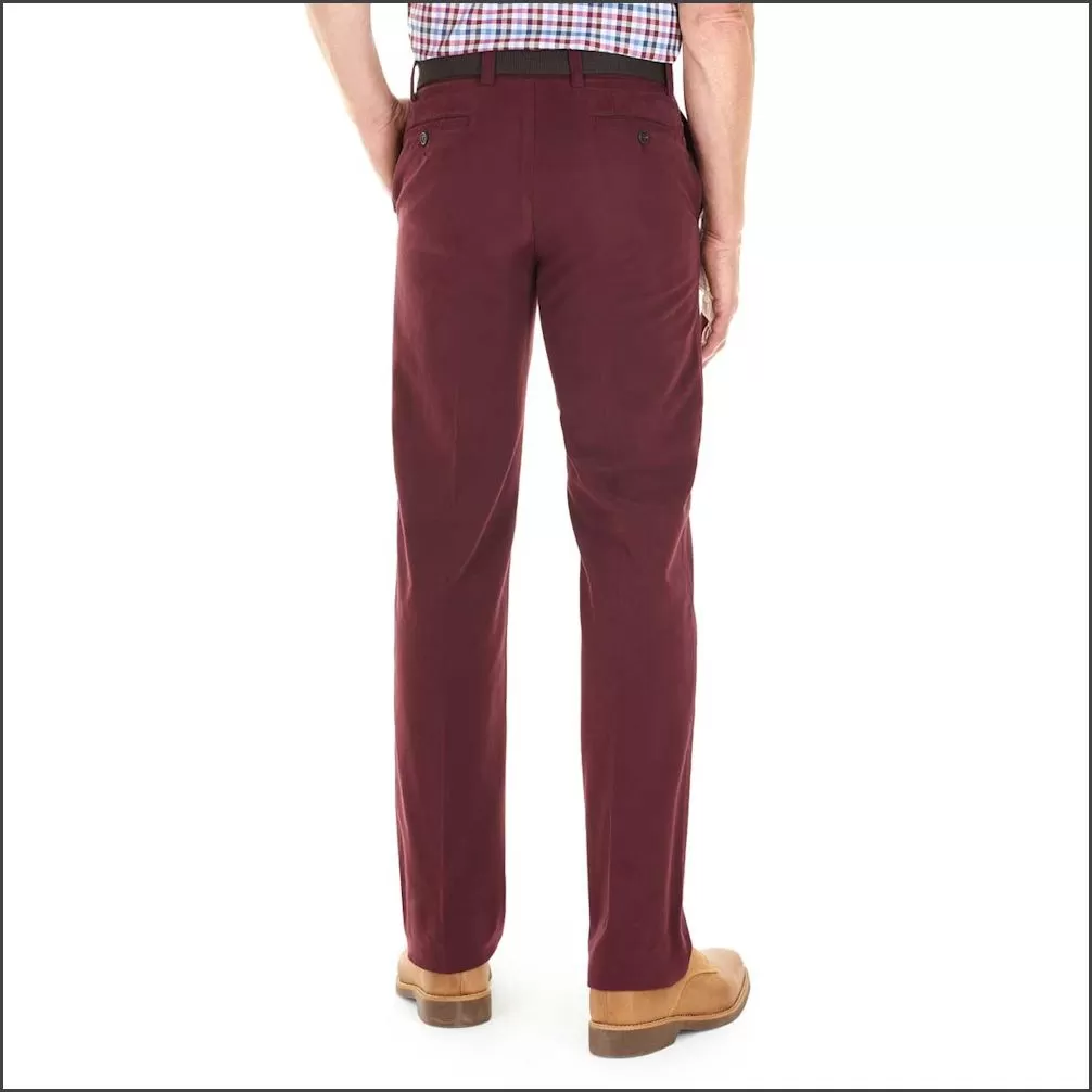 Gurteen Longford Cranberry Stretch Cotton Chino*