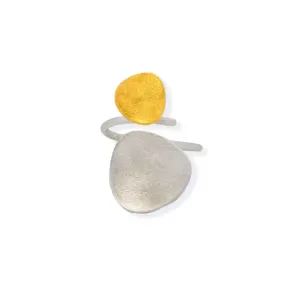 Handmade Gold & Silver Ring Irregular Shapes