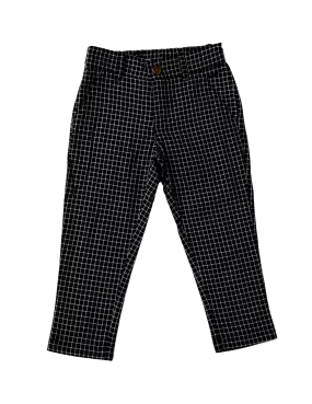 Henry Boys Check Trousers - Black Noir