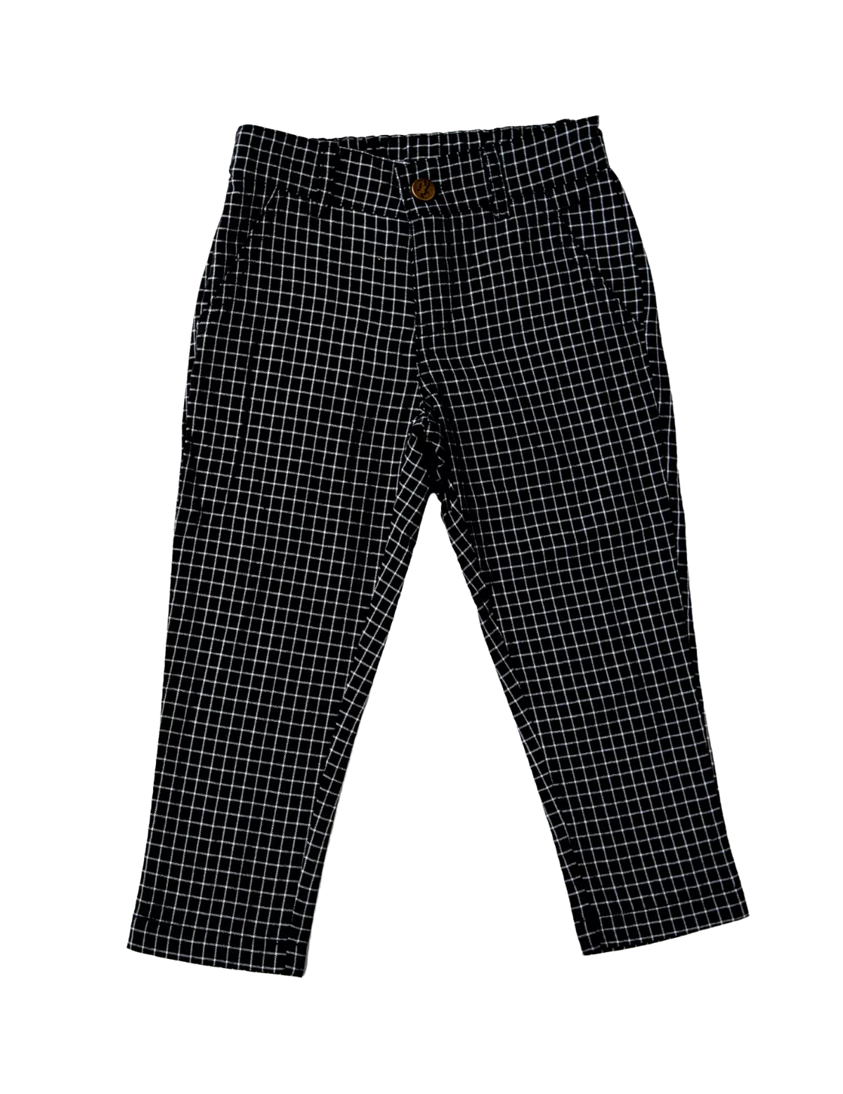 Henry Boys Check Trousers - Black Noir