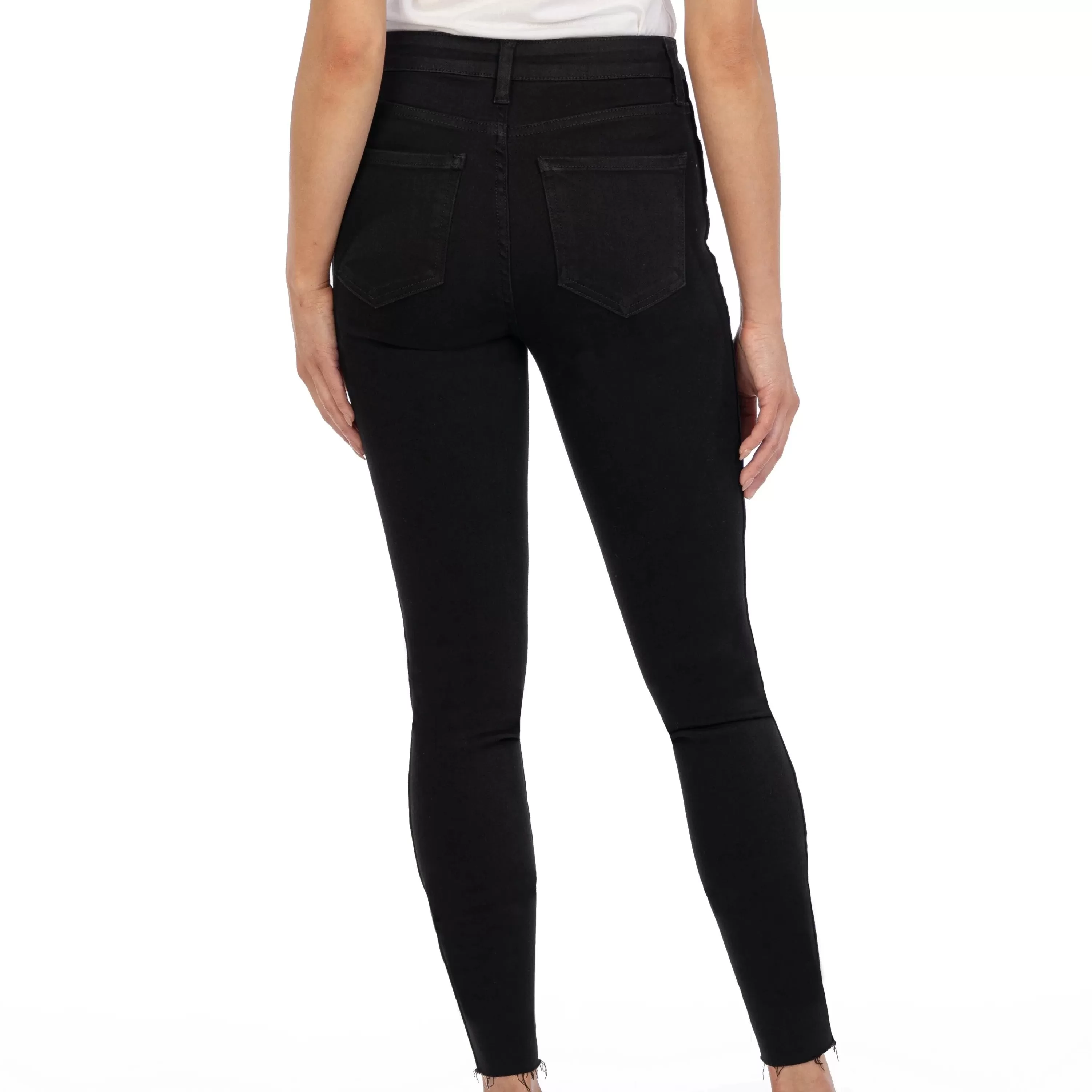 High Rise Connie Fab Ab Ankle Skinny (Black)