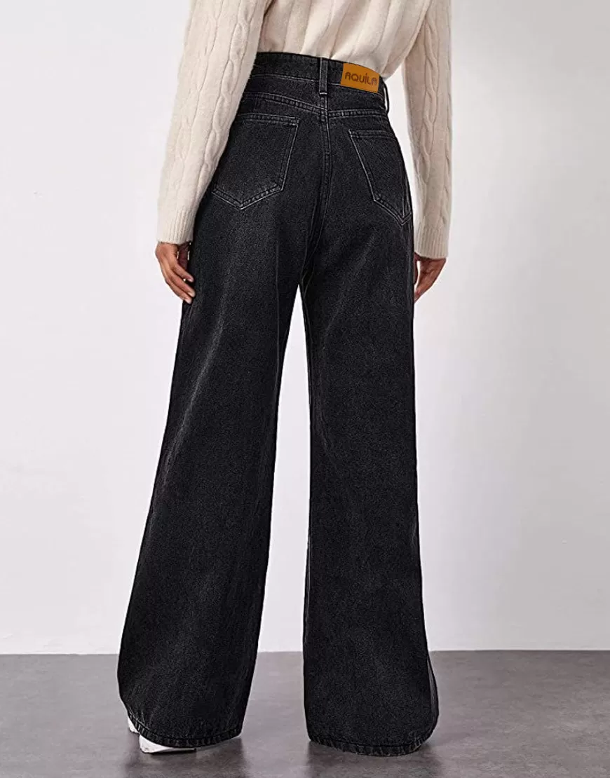 High Rise Wide Leg Jeans Vintage Black