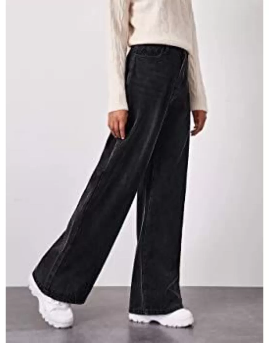 High Rise Wide Leg Jeans Vintage Black