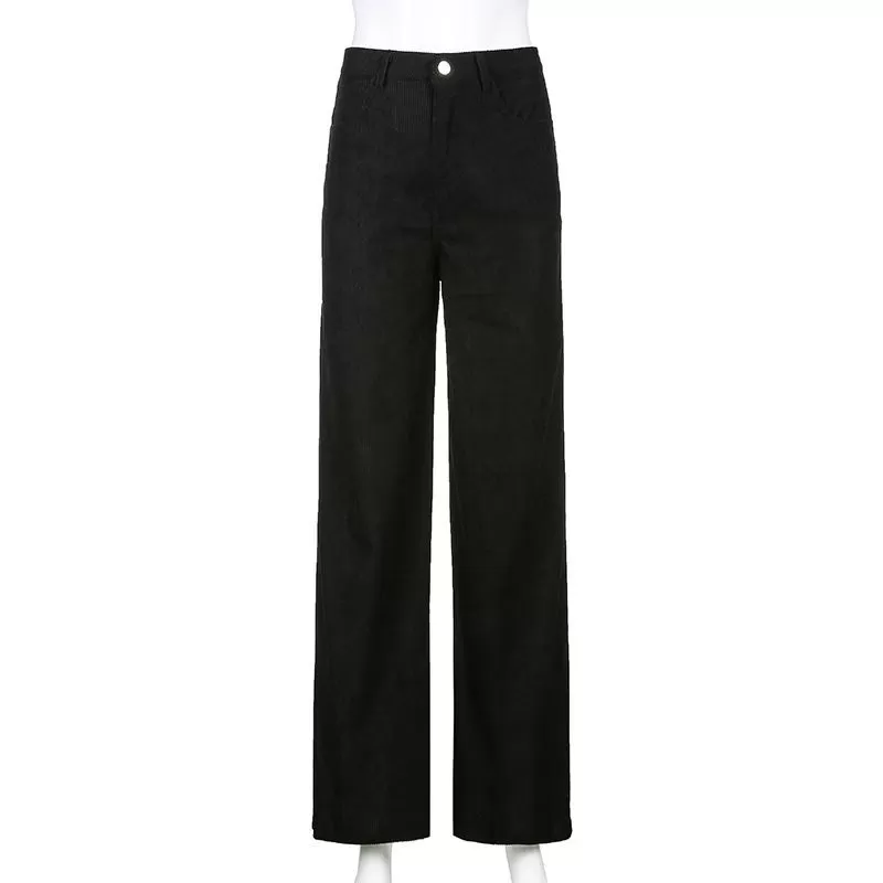 High-Waist Corduroy Wide Leg Pants dd10