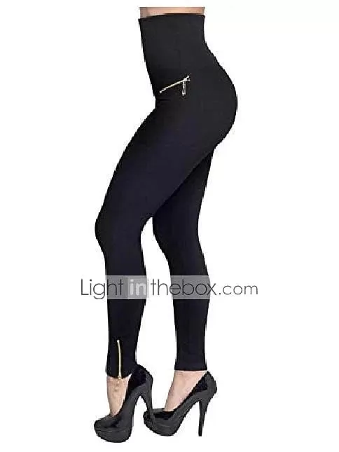 High Waist Cotton Blend Leggings with Front Wave Drill Design and Practical Pocket - S M L XL XXL