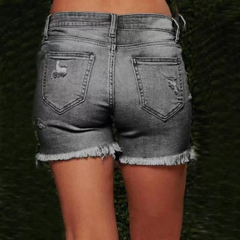 High Waist Denim Shorts Jeans ashed Sexy Female Summer Shorts