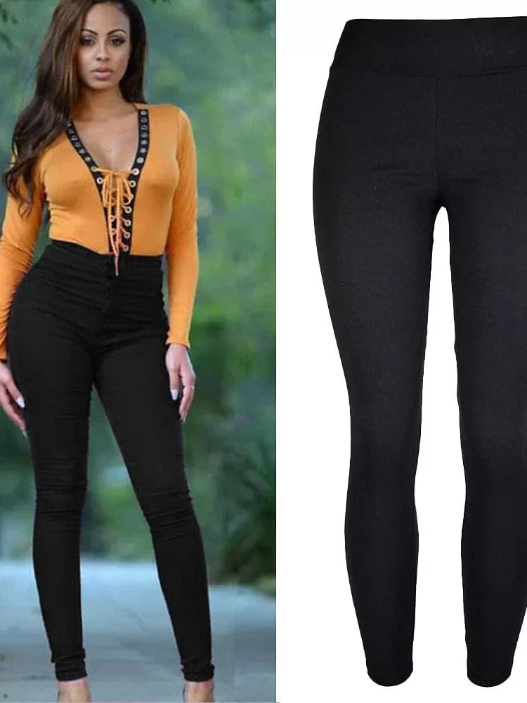 High Waist Flared Skinny Slacks Leggings - Versatile and Comfortable