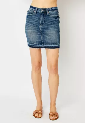 High Waist Tummy Control Denim Skirt by Judy Blue