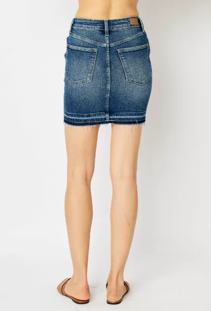 High Waist Tummy Control Denim Skirt by Judy Blue