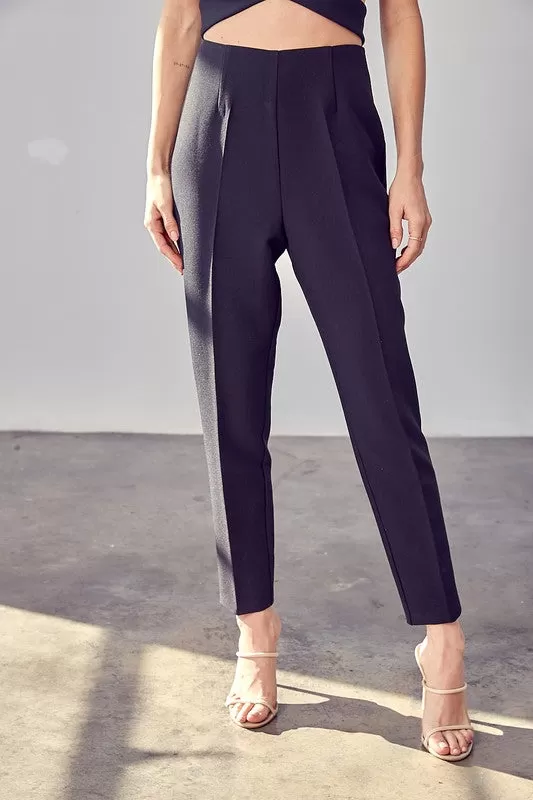 High Waisted Slim Trousers