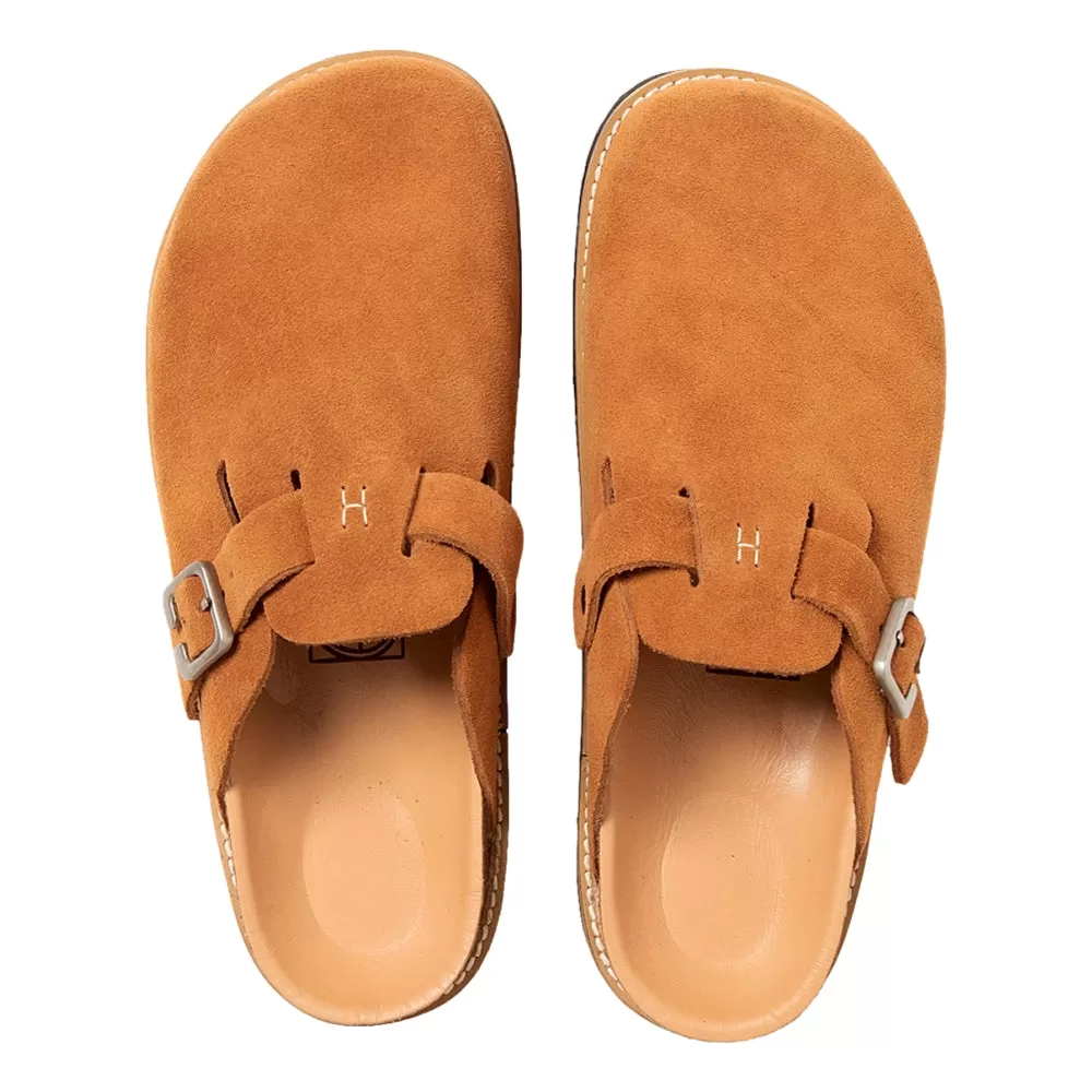 HOBO SLIP ON CLOG SANDALS COW SUEDE-CAMEL