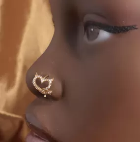 Horn Baddie Gem Nose Hoop Ring Jewelry