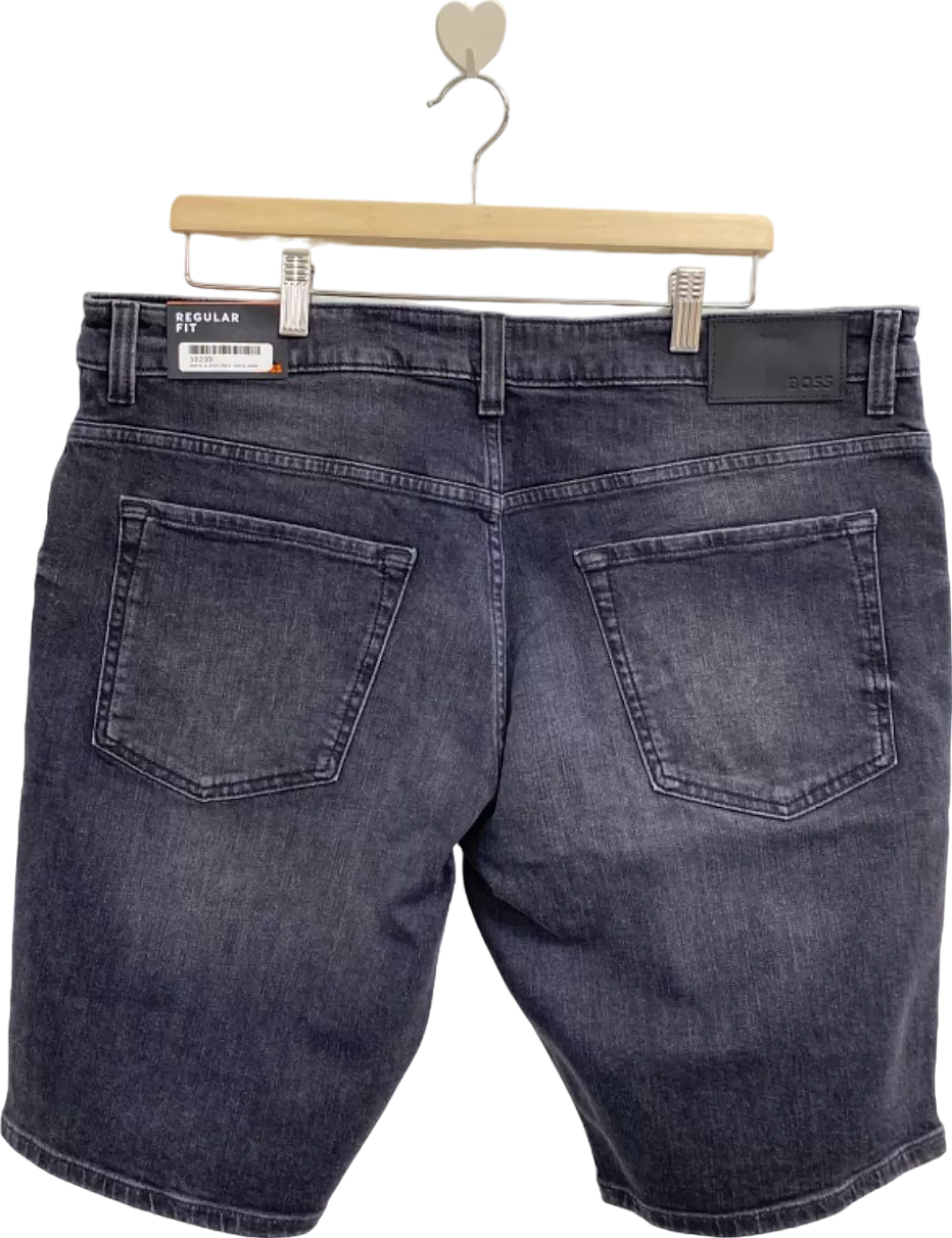 Hugo Boss Grey Denim Re.Maine-Shorts Regular Fit W34