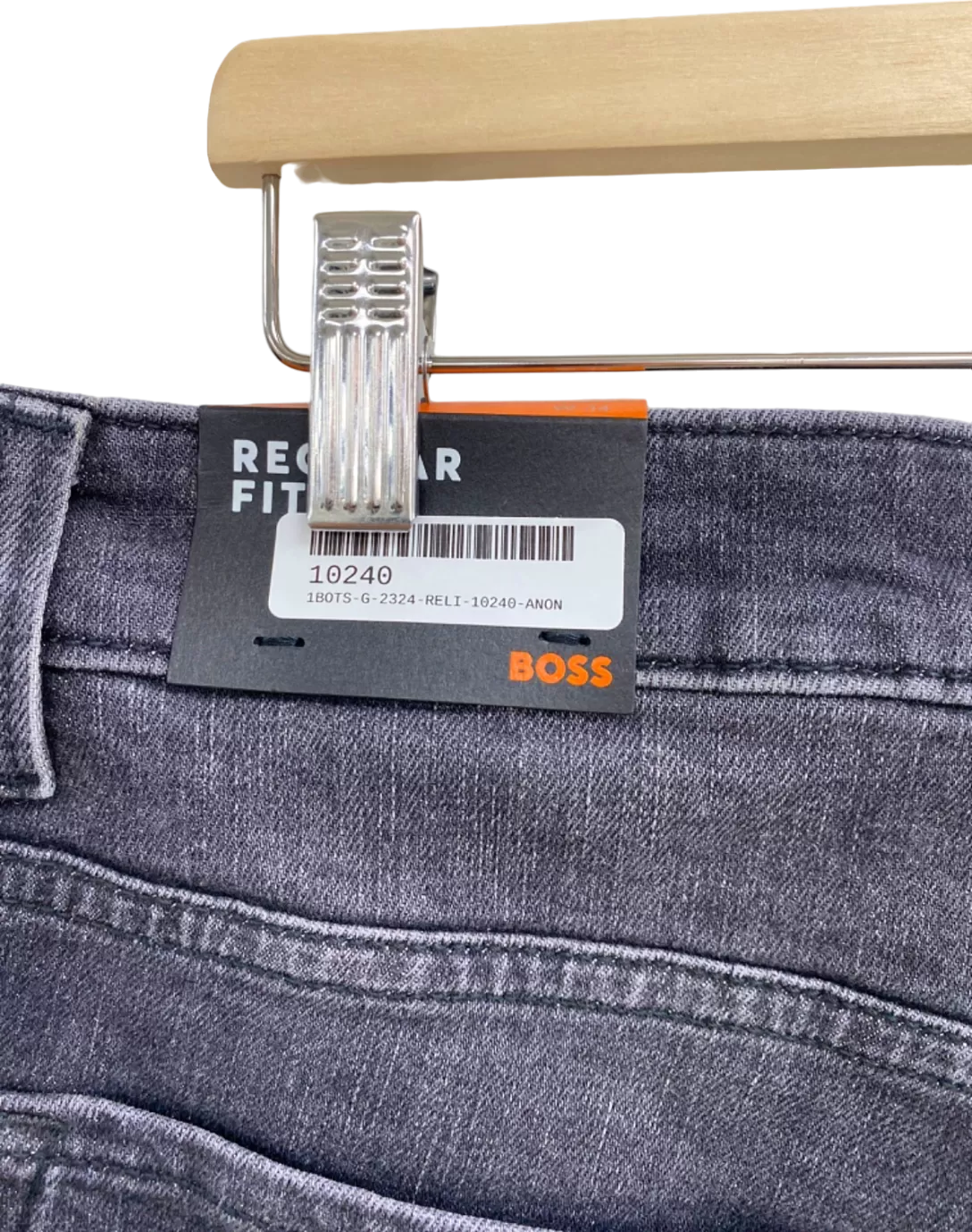 Hugo Boss Grey Denim Re.Maine-Shorts Regular Fit W34