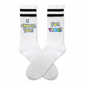 I Choose You Promposal Idea for Him or Her, Fun Anime Socks