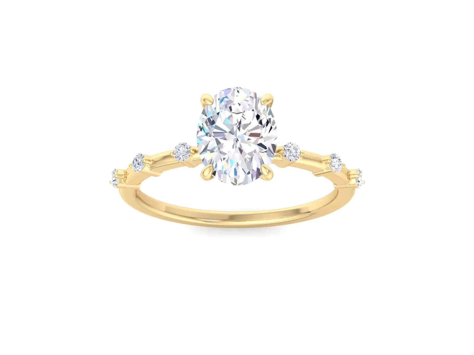 IGI CERTIFIED 2.00 Ct Oval Cut Lab Diamond Engagement Ring