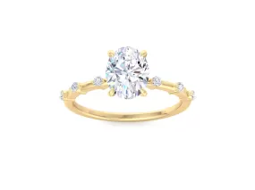 IGI CERTIFIED 2.00 Ct Oval Cut Lab Diamond Engagement Ring