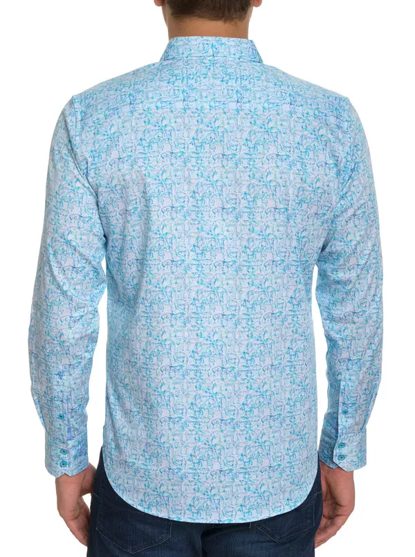 IMPRESSION LONG SLEEVE BUTTON DOWN SHIRT