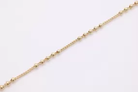 Isabella Five Bead Satellite Chain, 14K Gold Overlay Plated, Wholesale Jewelry Chain