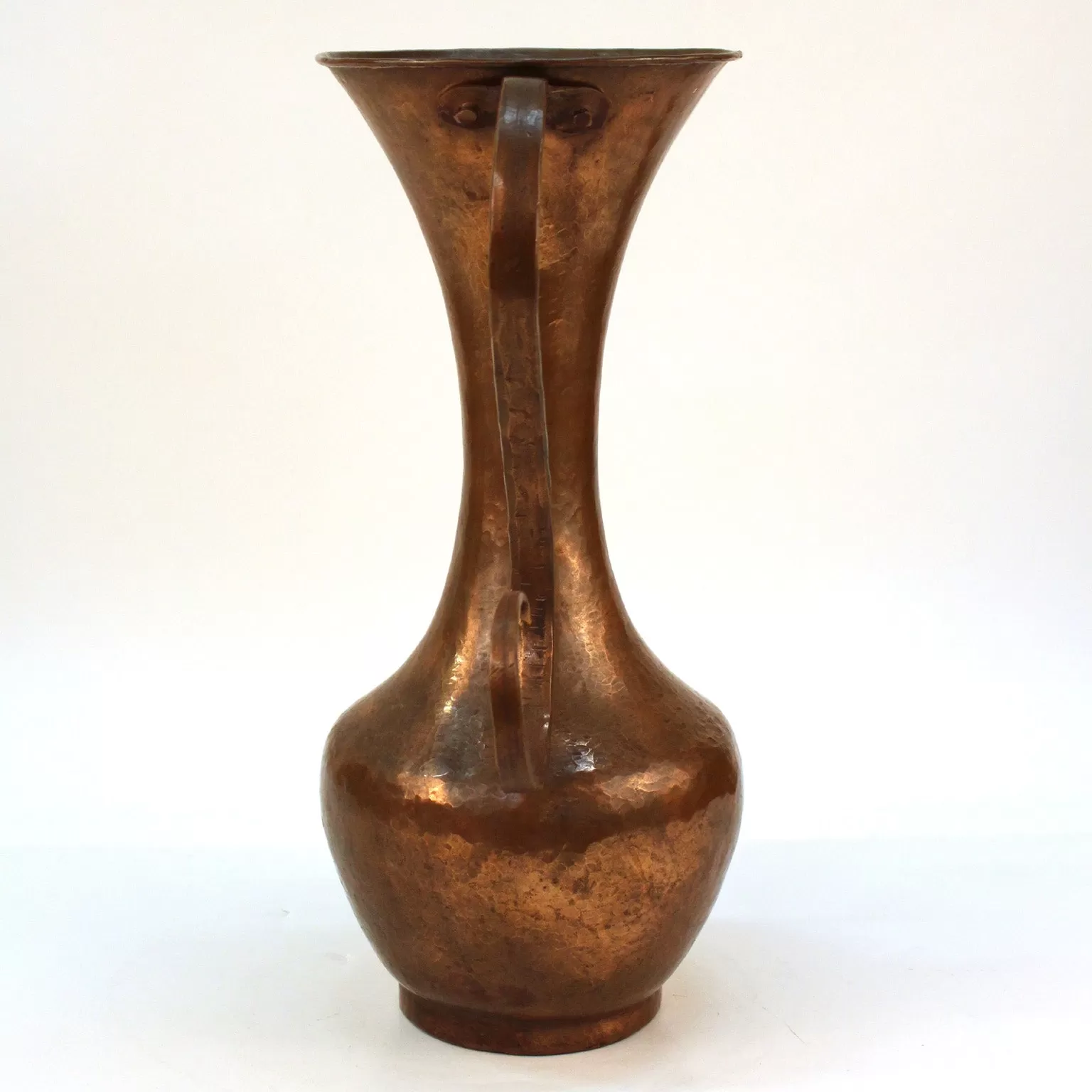 Italian Modernist Hammered Copper Vase