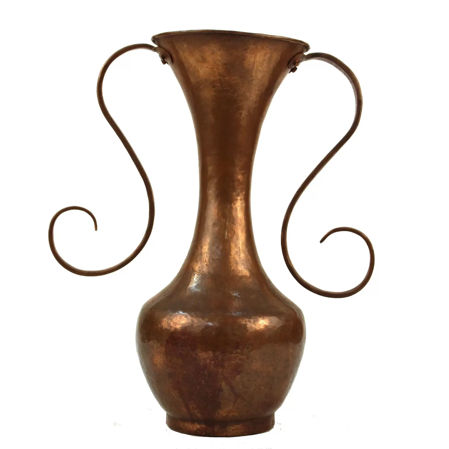 Italian Modernist Hammered Copper Vase