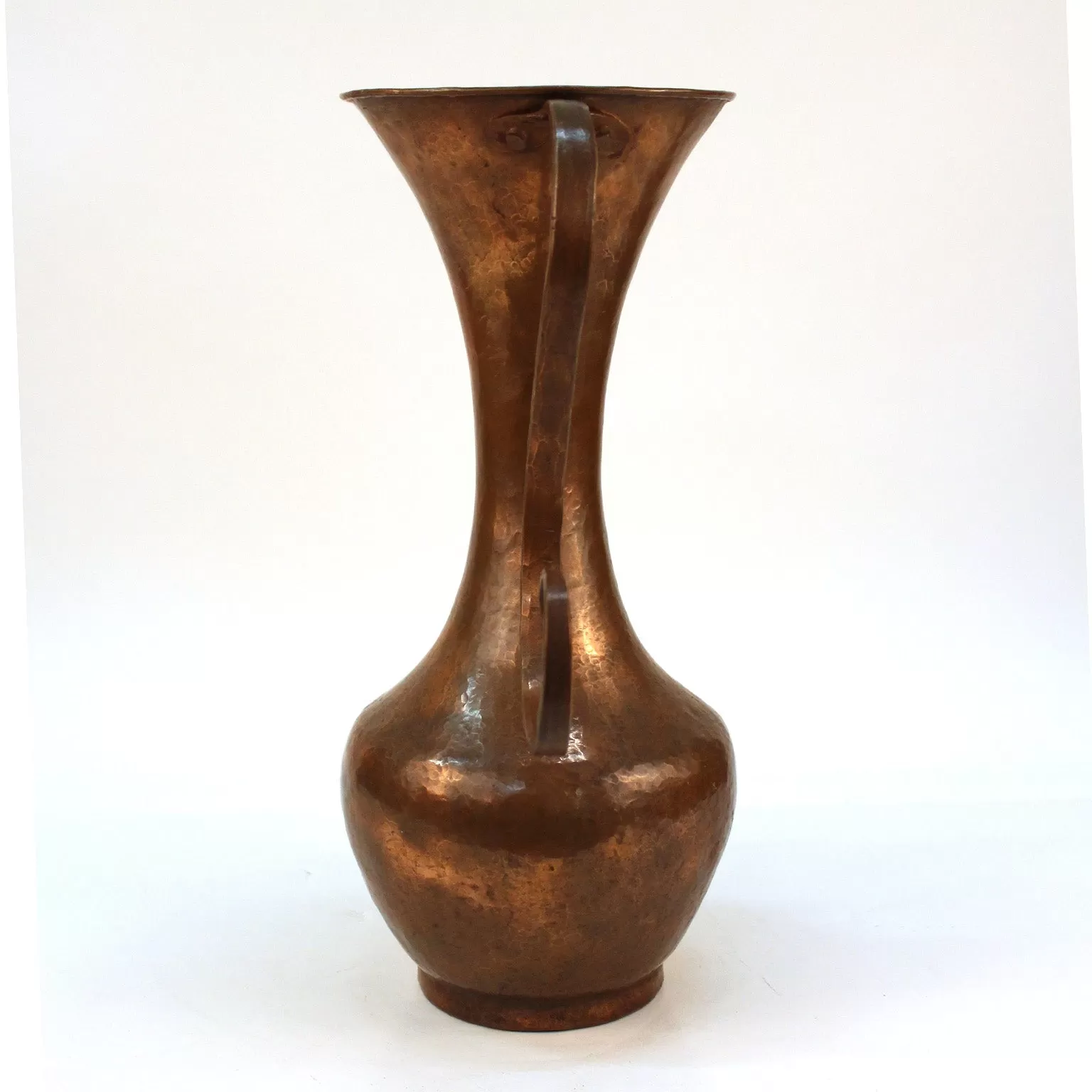 Italian Modernist Hammered Copper Vase