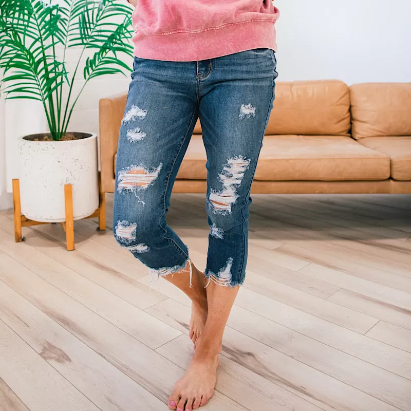 Judy Blue Camila Distressed Capris FINAL SALE