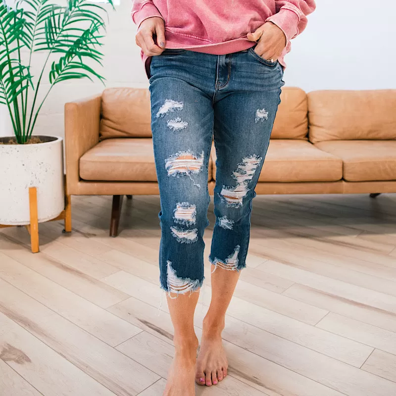 Judy Blue Camila Distressed Capris FINAL SALE