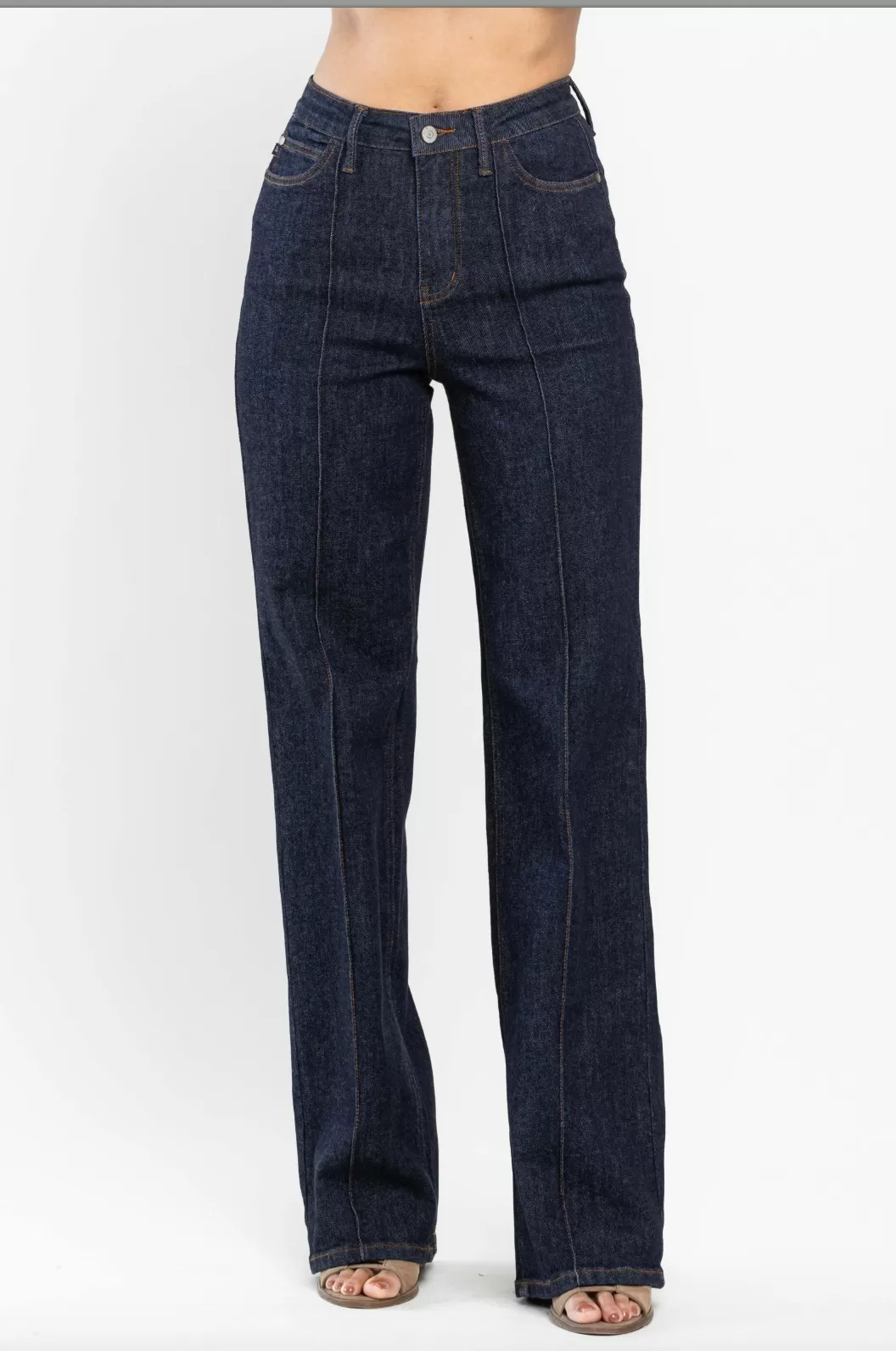 Judy Blue Front Seam Wide Leg Mom Jeans