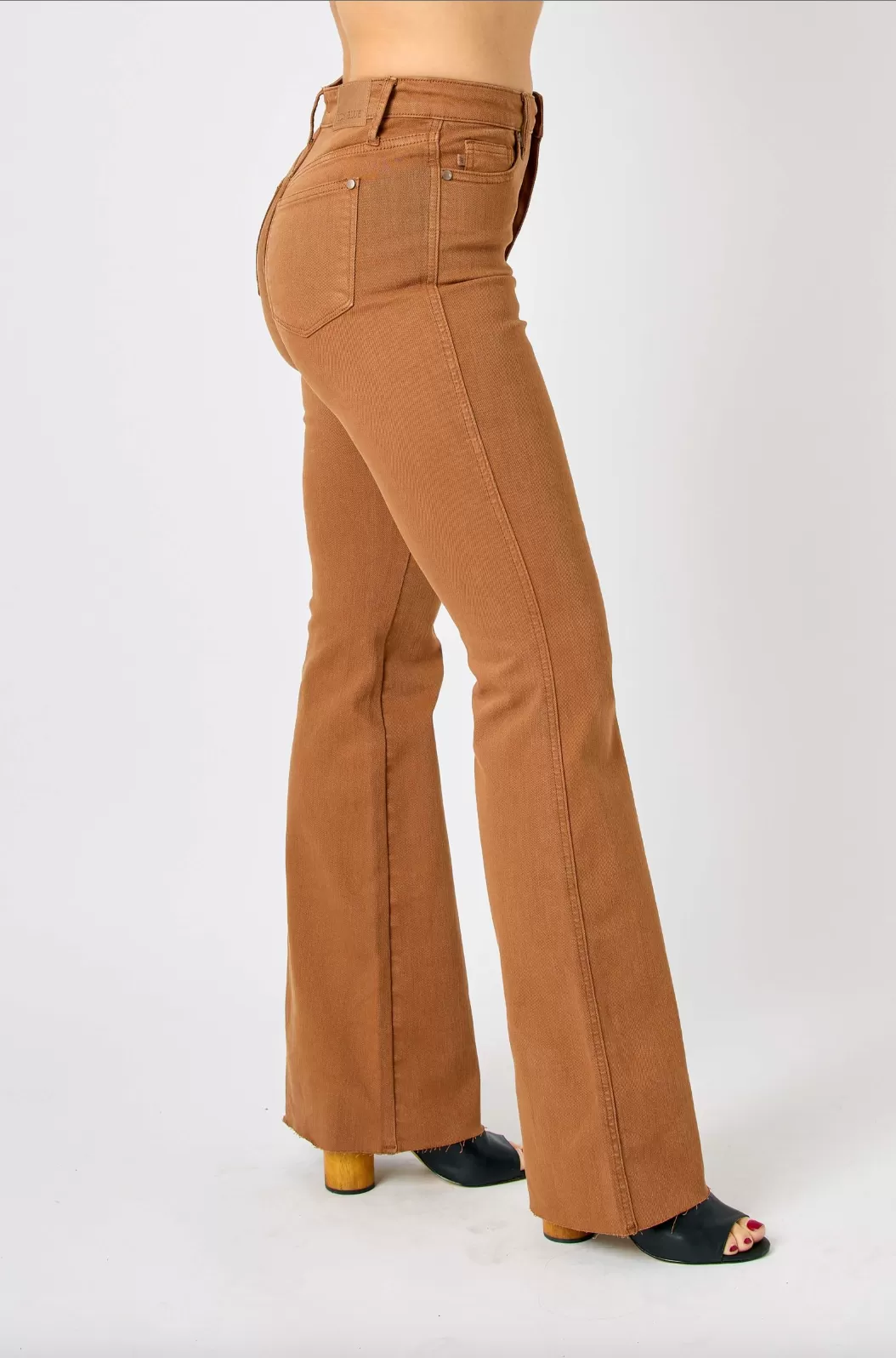 Judy Blue Tummy Control Flare Jeans - Brown