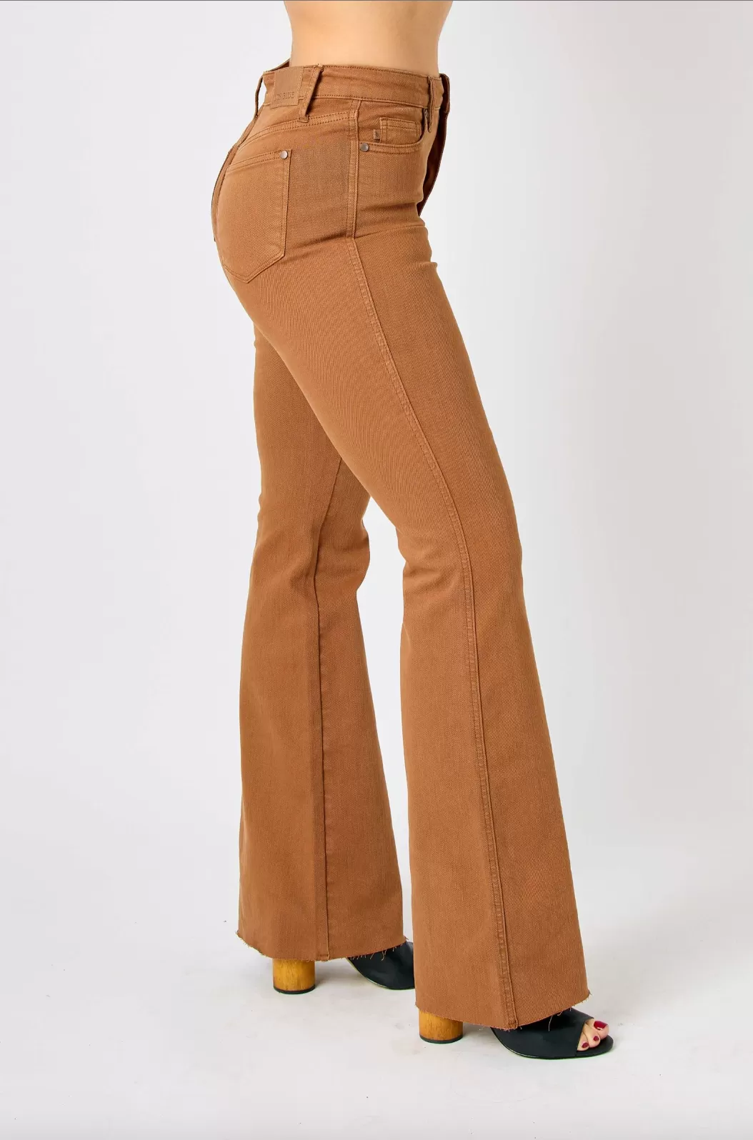 Judy Blue Tummy Control Flare Jeans - Brown