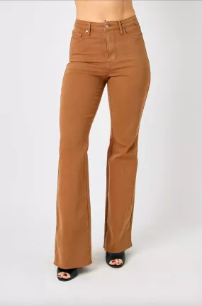 Judy Blue Tummy Control Flare Jeans - Brown