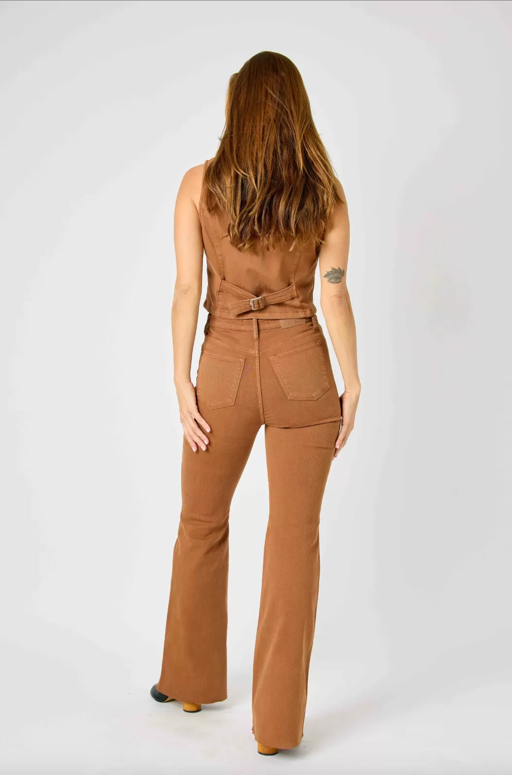 Judy Blue Tummy Control Flare Jeans - Brown