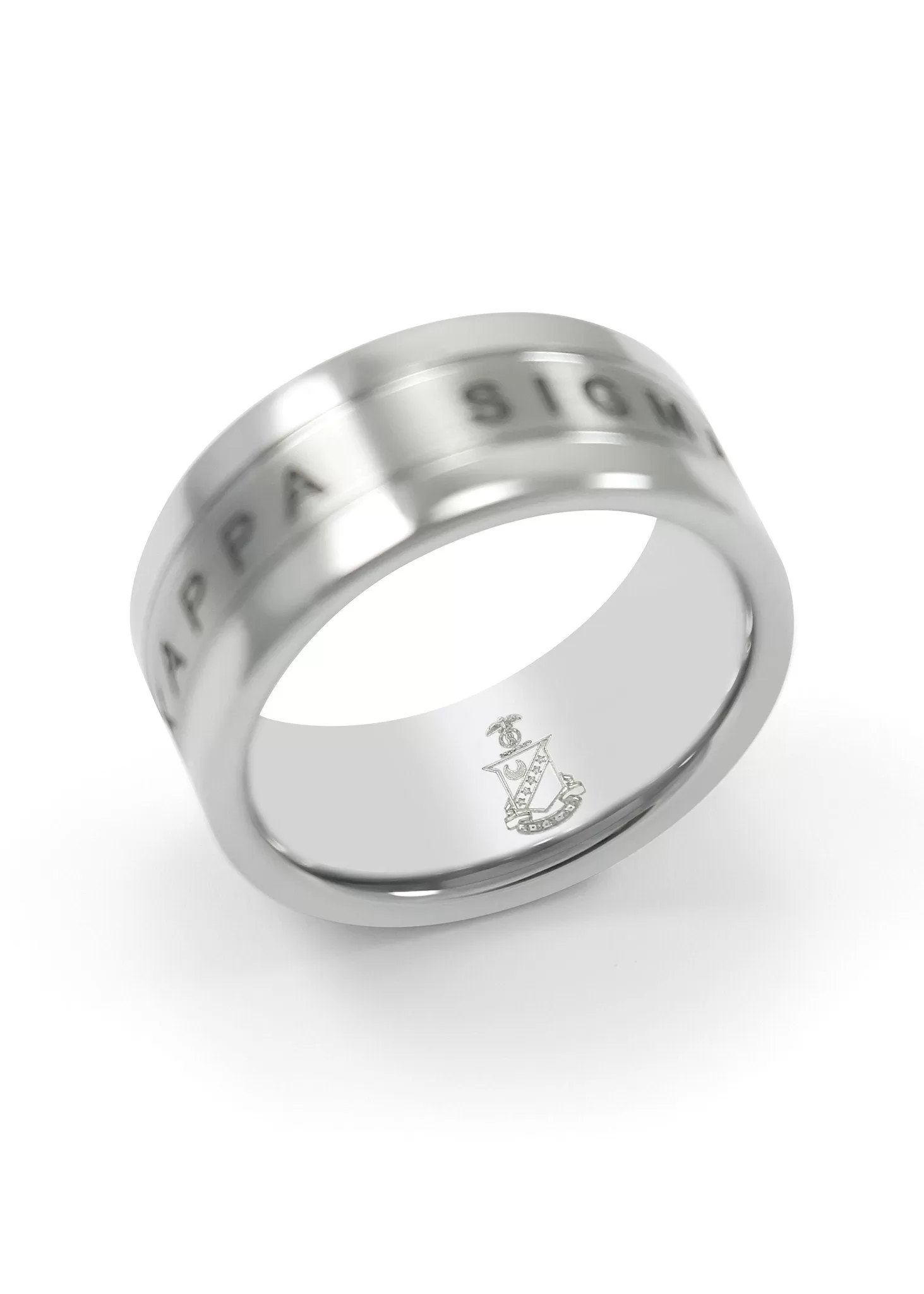 Kappa Sigma Tungsten Ring with Founding Date and Crest