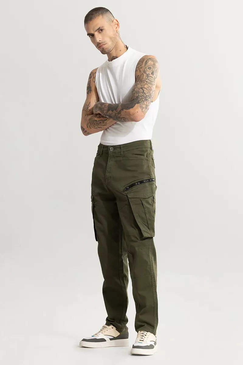 kyubic olive cargo pant