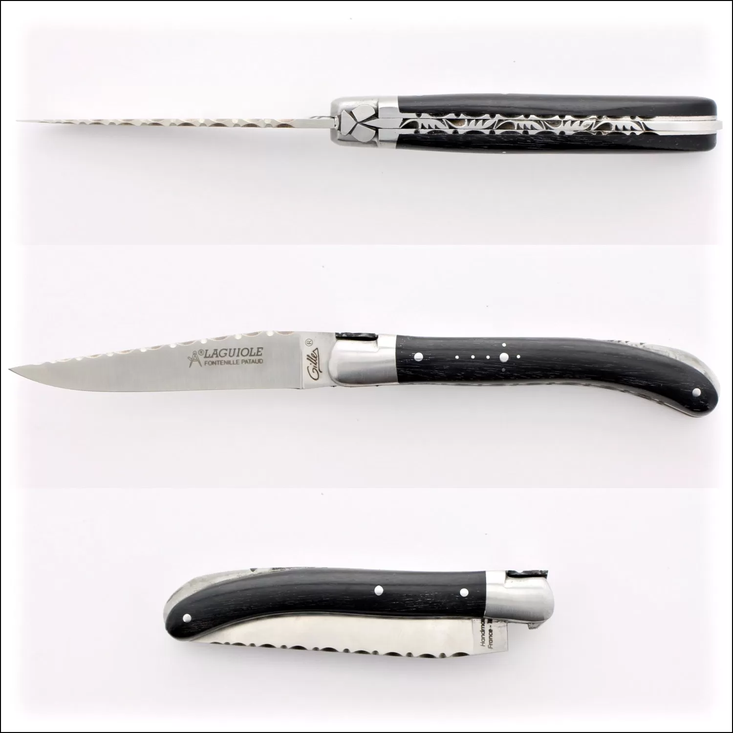 Laguiole Le Pocket Guilloche Ebony Handle