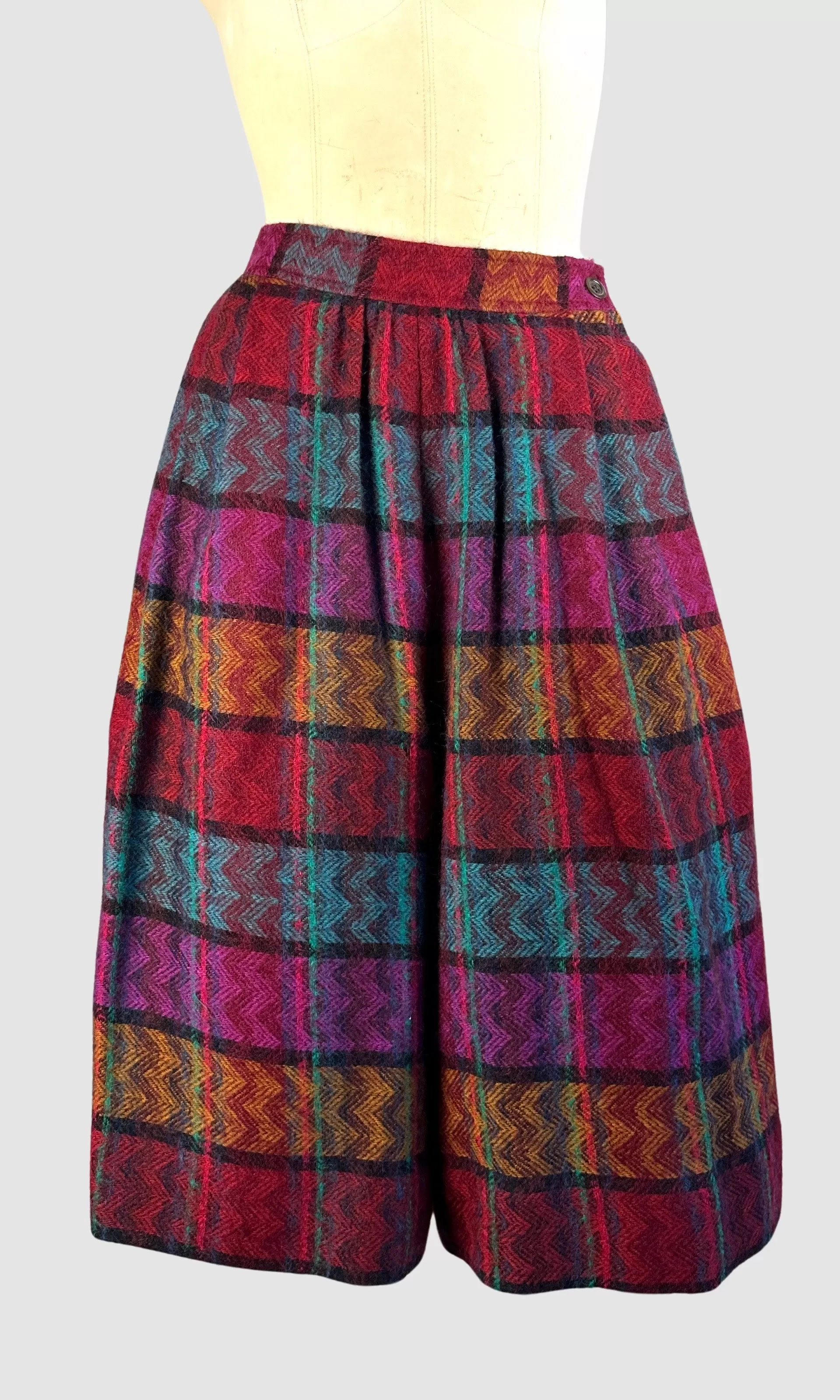 LANVIN 70s Plaid Tweed Culottes Small