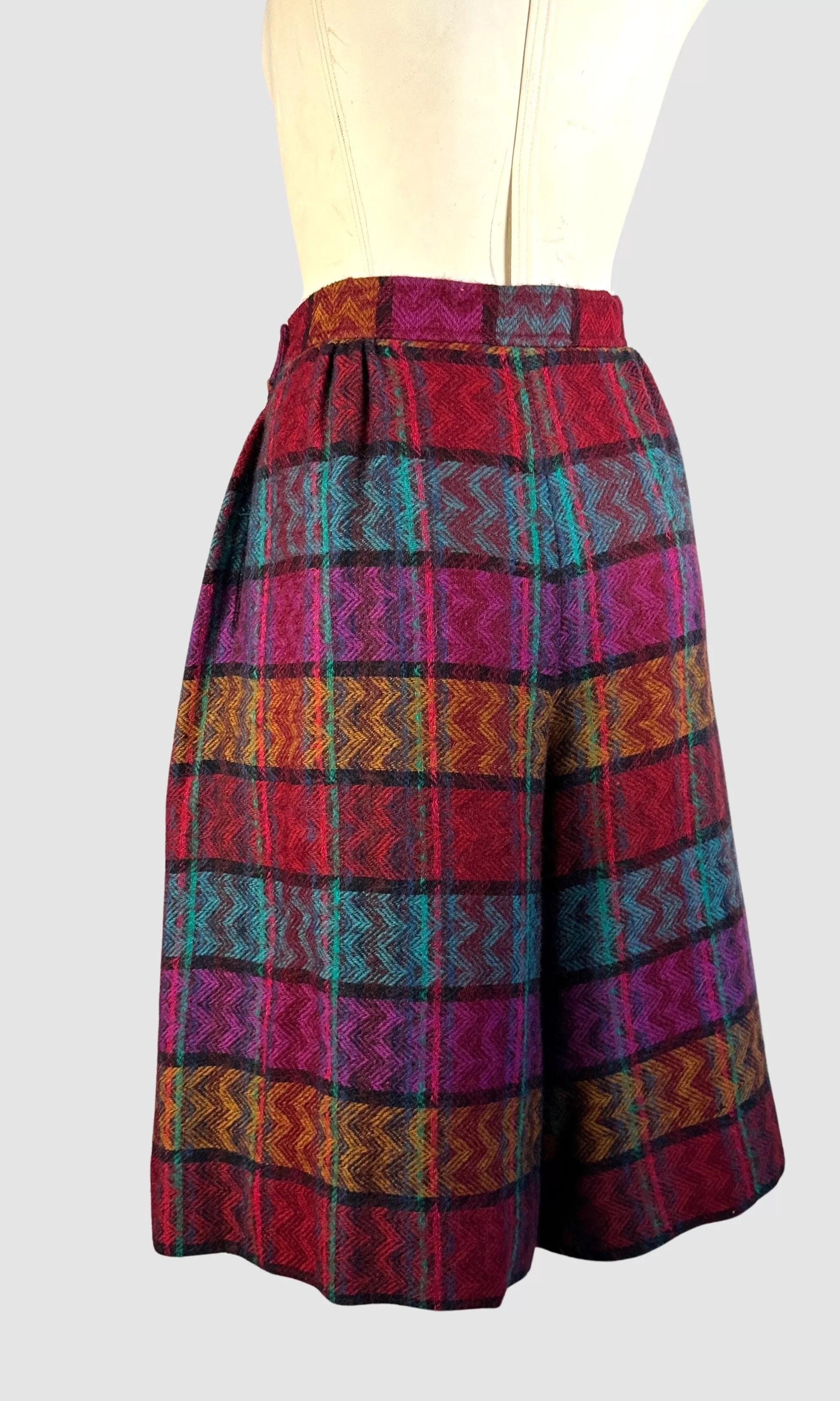 LANVIN 70s Plaid Tweed Culottes Small