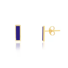 Lapis Bar Stud Earrings