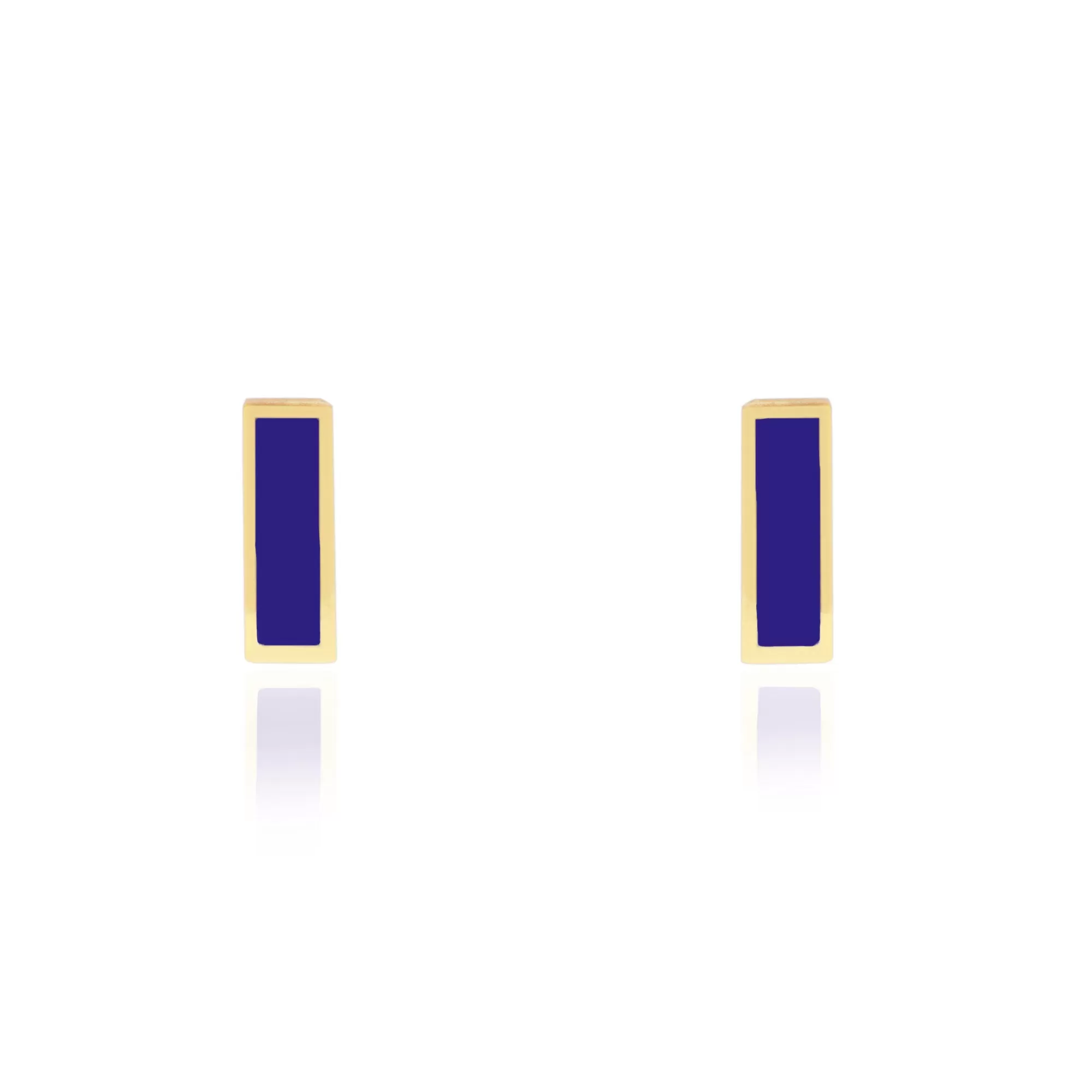 Lapis Bar Stud Earrings