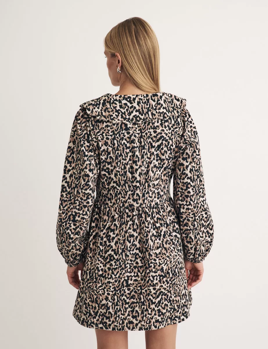 Leopard Print Long Sleeve Birdie Mini Dress