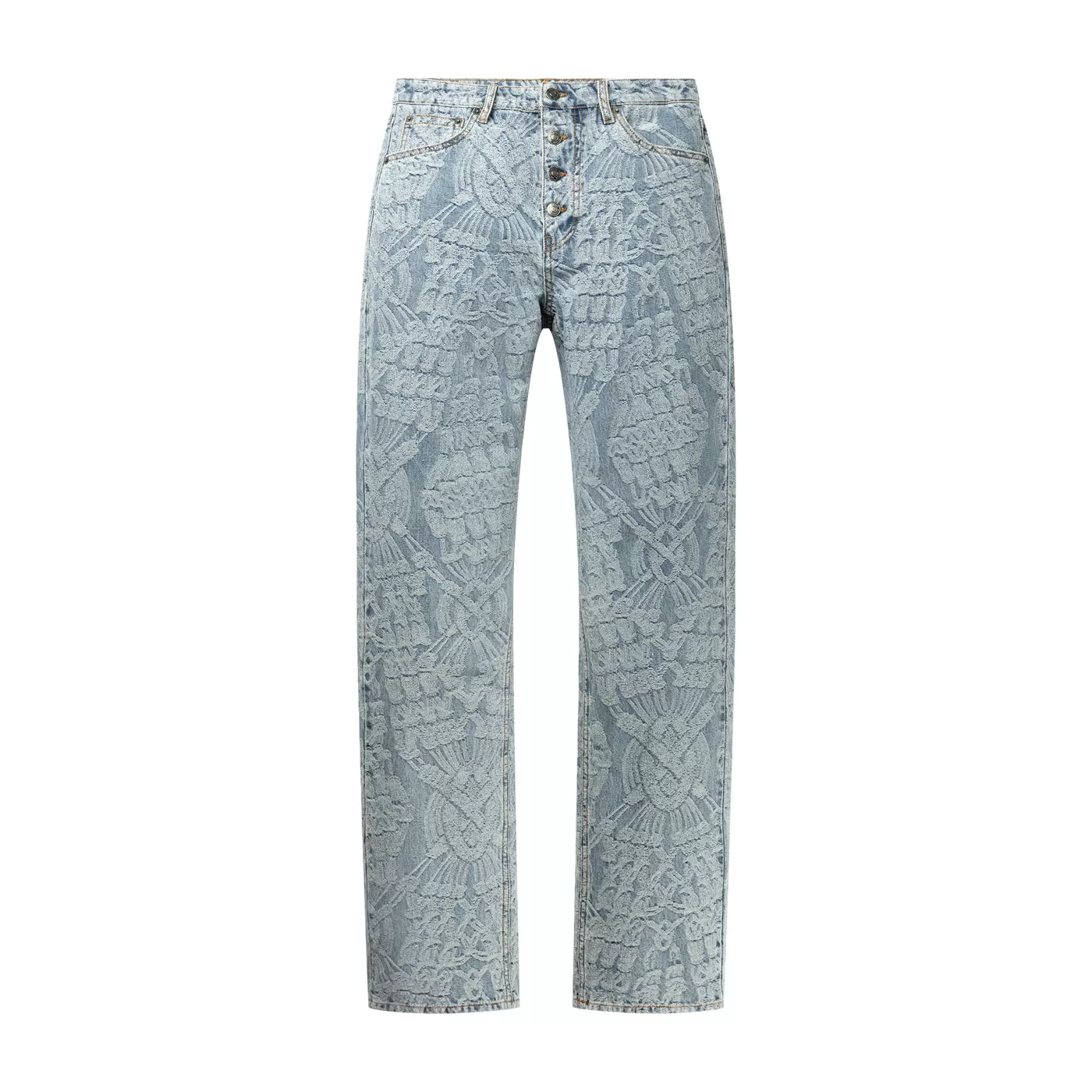 Light Blue Settle Macrame Denim Pants