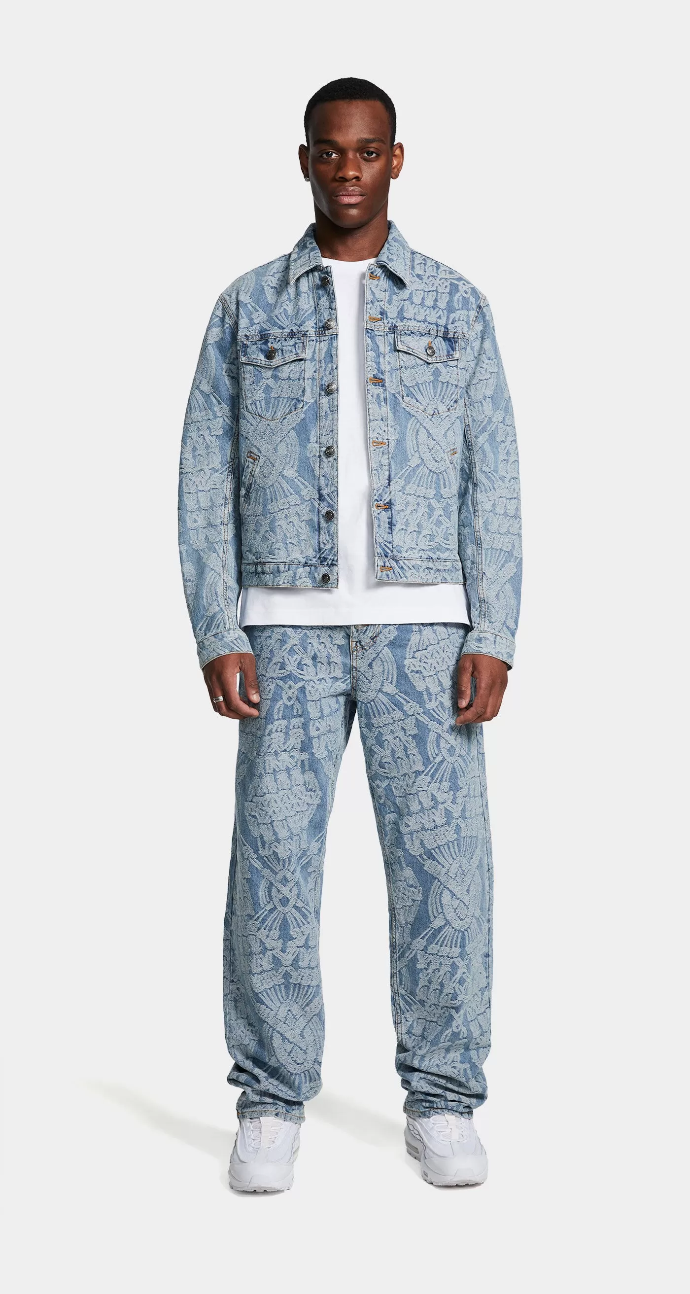 Light Blue Settle Macrame Denim Pants