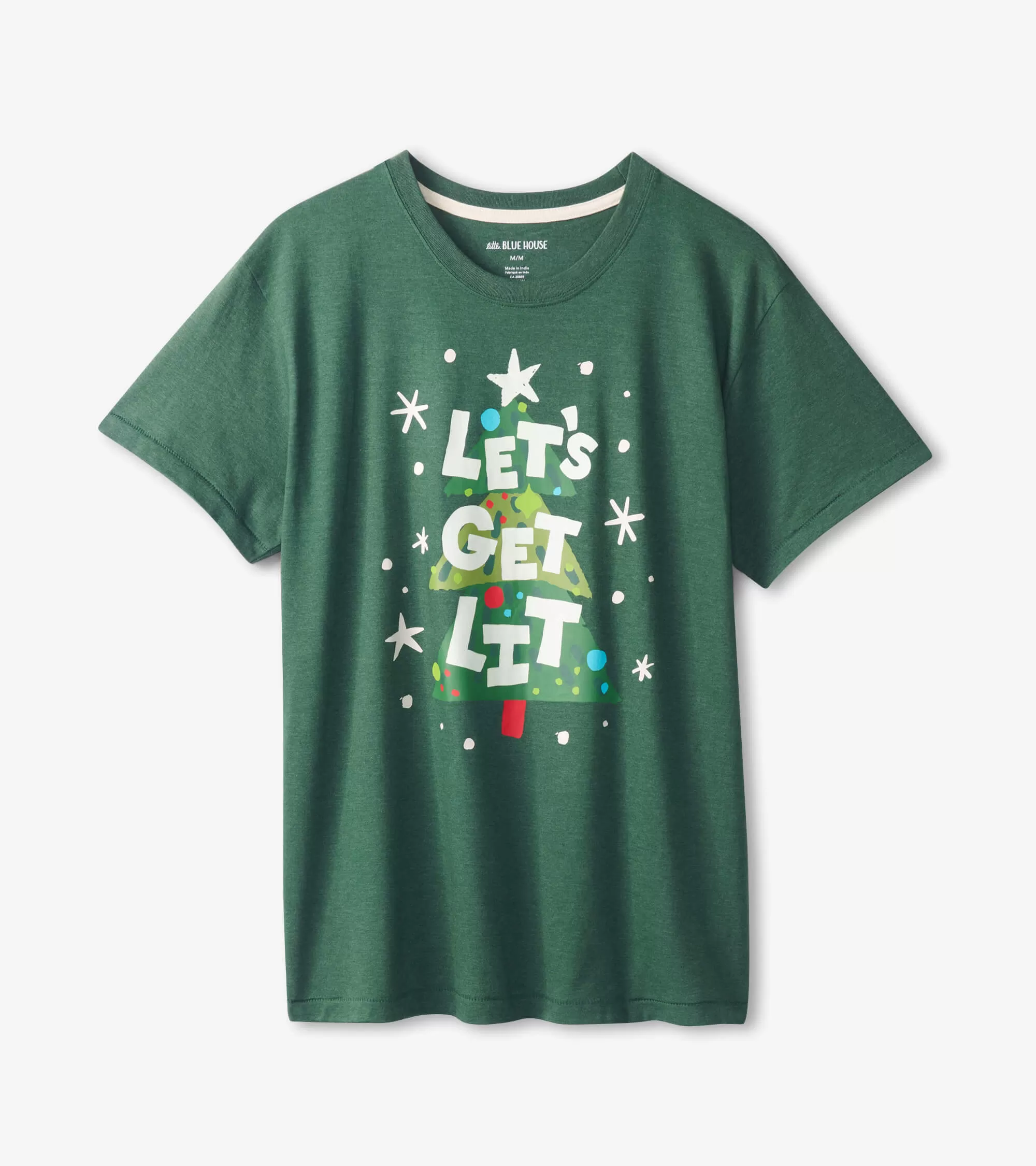 Little Blue House Christmas Trees Men's Pyjama Tee